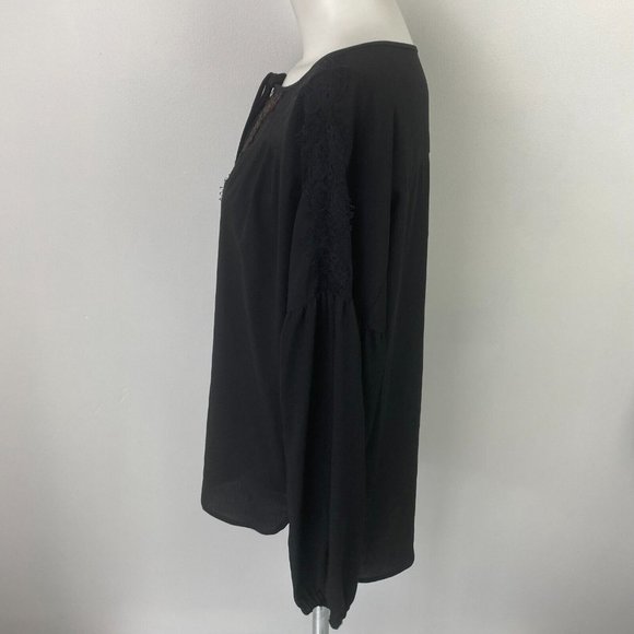 BNWT Piper Size 8 Women's Top Blouse Black Gold Lace Long Sleeve - Picture 7 of 11